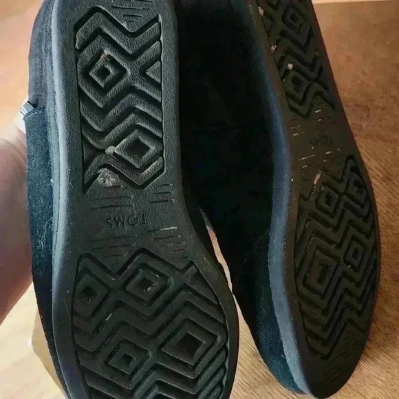 Tom's black zip up wedge ankle boots size 4 - Picture 2 of 7